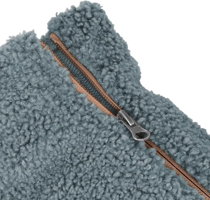 Gooby Sherpa Vest Dog Sweater - Stone Blue, X-Small - Warm Fuzzy Fleece Step in Dog Jacket Without Ring Leash for Small to Medium Dogs