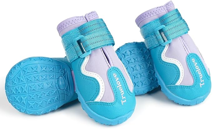 Truelove Dog Boots,Waterproof Pet Shoes with Reflective Straps for Paw Protectors Small Medium Large Dog Summer Winter Snow Outdoor Walking
