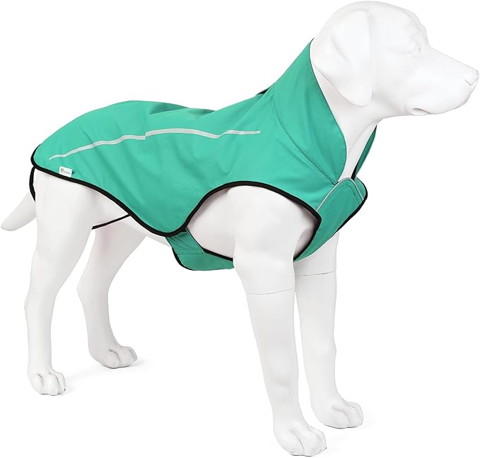 Mile High Life Dog Raincoat, Adjustable Waterproof Reflective Rain Jacket for Small Medium Large Dogs, Lightweight Breathable Pet Rain Coat with Leash Hole(Green,L Chest 32-40")
