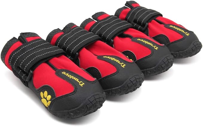 Truelove Dog Boots Waterproof Dog Shoes with Reflective Straps for Small Medium Large Dog, Size 5 (Pack of 4)