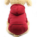 Jecikelon Winter Dog Hoodie Sweatshirts with Pockets Warm Dog Clothes for Small Dogs Chihuahua Coat Clothing Puppy Cat Custume (Wine red, X-Large)