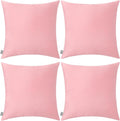 4-Pack 100% Cotton Comfortable Solid Decorative Throw Pillow Case,Thmyo Square Cushion Cover Pillowcase Sublimation Blank Pillow Covers DIY Throw Pillowcase for Couch Sofa(18x18 inch/ 45x45cm,Pink 2)