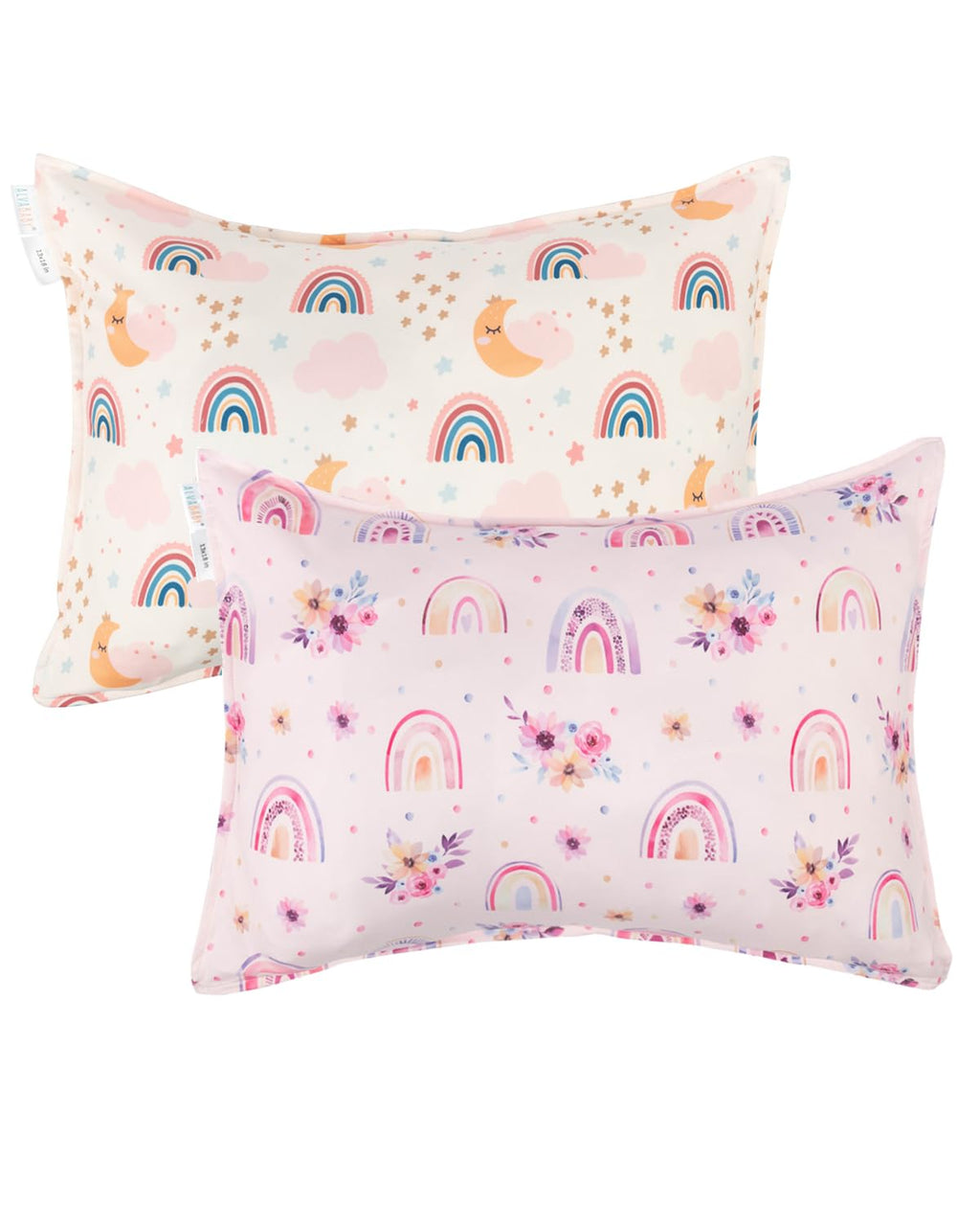 ALVABABY Toddler Pillowcases Stretchy Soft Kids Pillow Cover 2 Pack Fit 13"x 18" or 12"x20" Envelope for Girl Boy Sleepy Travel