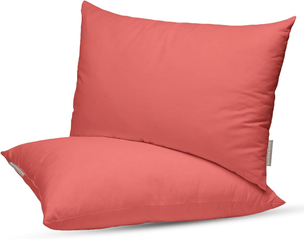 Haven & Glow Decorative Throw Pillow Cover – Rectangle Cushion Case with Zipper | Modern Sofa, Couch & Bed Accent Pillow Covers for Living Room, Bedroom & Home Decor | 20 x 12 inches – Hot Pink – 2 Pc