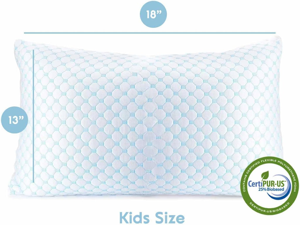 Nestl Cooling Pillow for Sleeping 2 Pack, Luxury Shredded Memory Foam Pillows Kids Size Set of 2, Adjustable Cold Gel Pillows for Hot Sleepers Supportive Kids Pillow for Side Back Stomach Sleepers