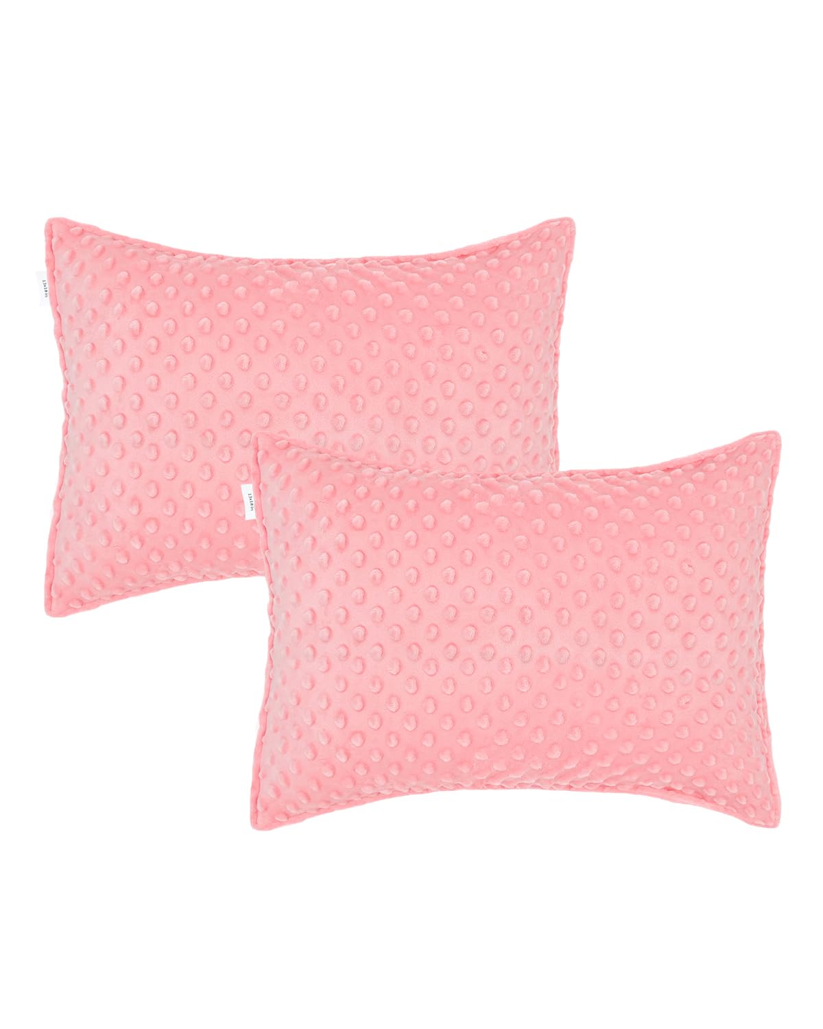 ALVABABY Toddler Pillowcase Kids Pillow Cover Bean Velvet Soft Warm 2 Pack Fit 13"x 18" or 12"x16" Envelope for Girl Boy Sleepy Travel Pink 2TPD01A