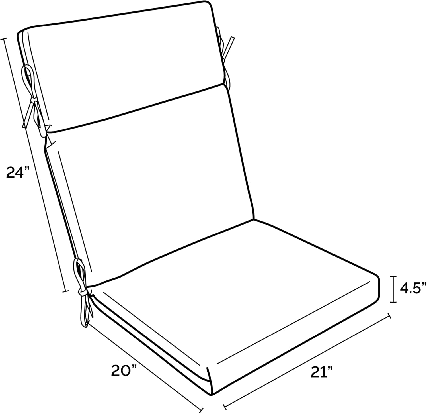 Arden Outdoor Chair Cushion, 21 x 20, Rain-Proof, Fade Resistant 20 x 21, Sapphire Blue Leala