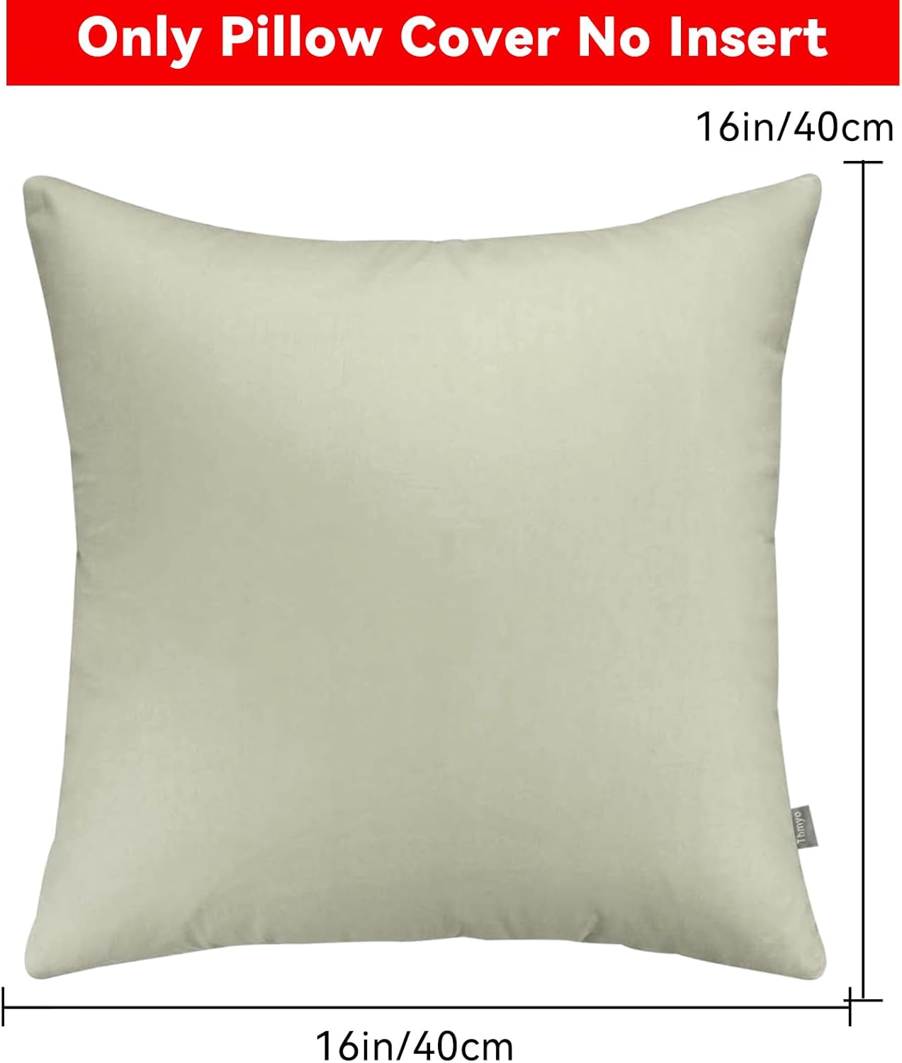 4-Pack 100% Cotton Comfortable Solid Decorative Throw Pillow Case,Thmyo Square Cushion Cover Pillowcase Sublimation Blank Pillow Covers DIY Throw Pillowcase for Sofa Bedroom(16x16 inch/ 40x40cm,Beige)