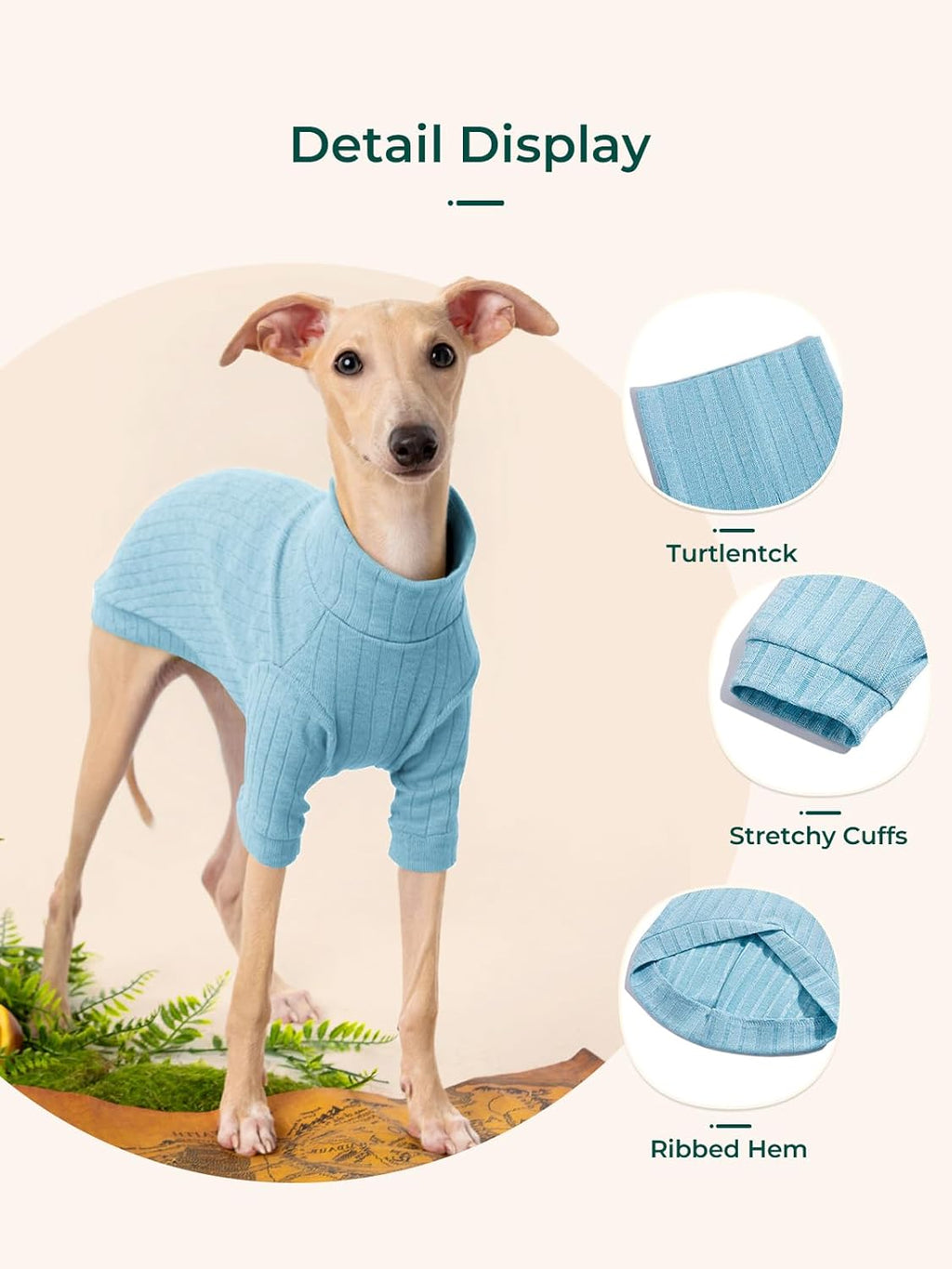 Dog Turtleneck Knitted Shirt Stretchy Pullover Sweater Winter Warm Puppy Clothes for Small Medium Dogs
