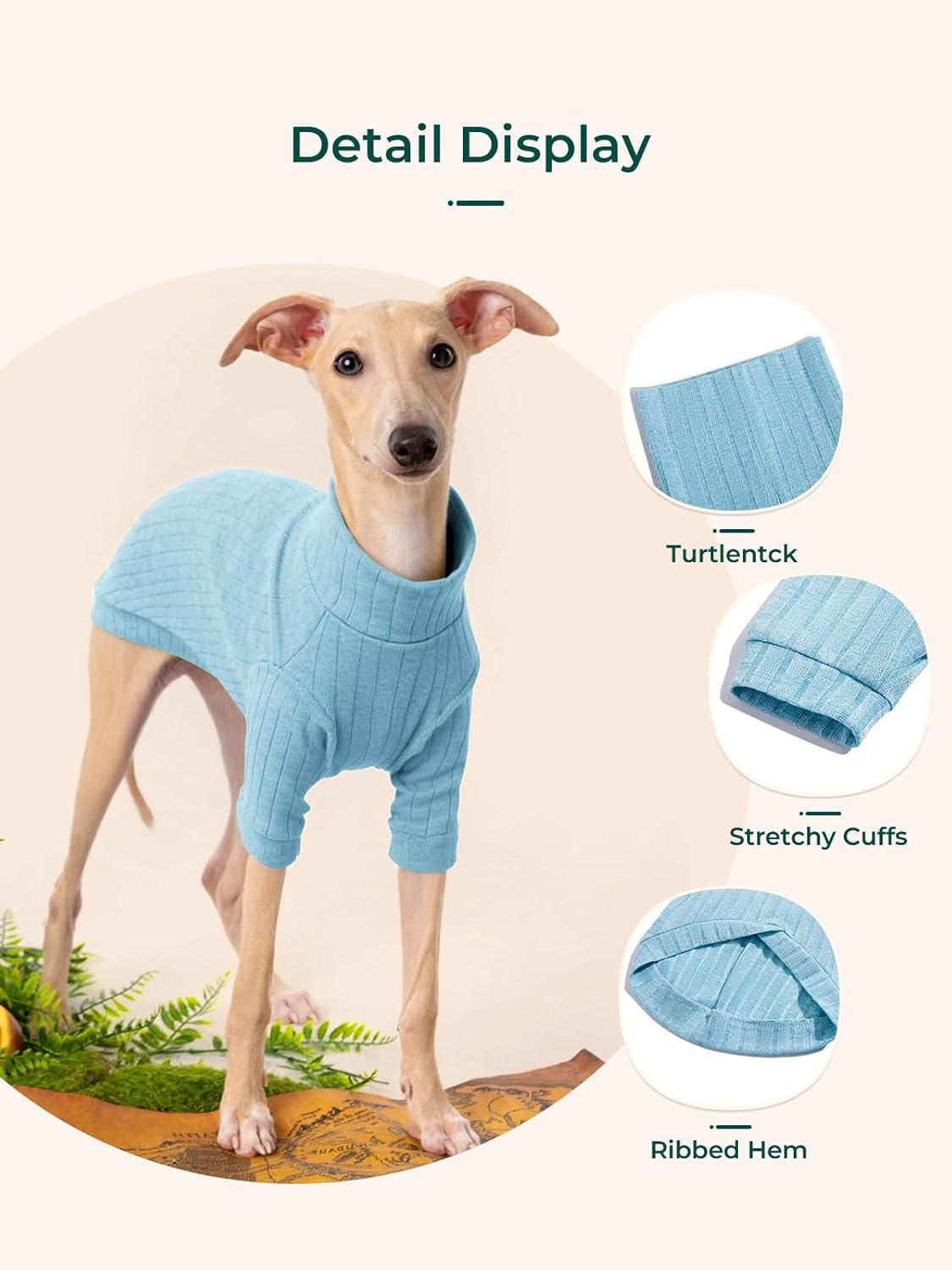 Dog Turtleneck Knitted Shirt Stretchy Pullover Sweater Winter Warm Puppy Clothes for Small Medium Dogs