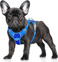 BARKBAY No Pull Dog Harness Large Reflective Dog Harness with Front Clip and Easy Control Handle for Walking Training Running with ID tag Pocket(Sapphire Blue & Blue,S)