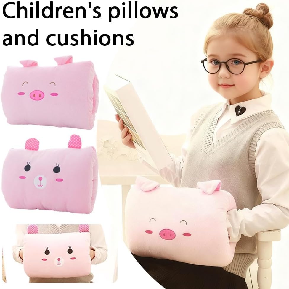 Kids Cartoon Hand Pillow, Cute Plush Animal Hand Warmer Pillow, Children's Throw Pillow Cushions for Students to Take A Nap, Travel Essentials