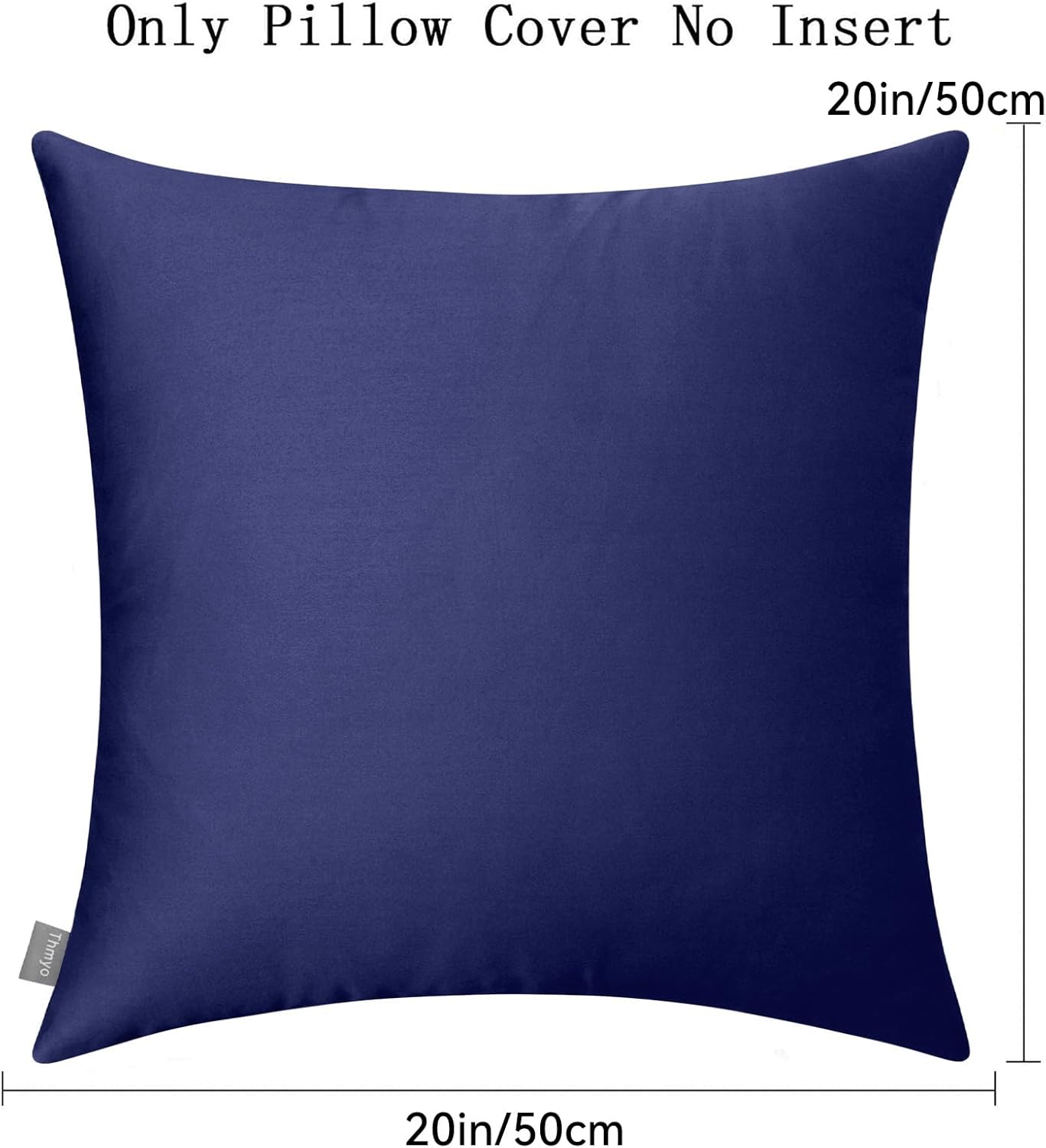 Thmyo 4-Pack 100% Cotton Comfortable Solid Decorative Throw Pillow Case Square Cushion Cover Pillowcase Sublimation Blank Pillow Covers Halloween DIY Throw Pillowcase(20x20inch/50x50cm,Dark Blue)