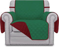 Easy-Going Chair Sofa Slipcover Reversible Sofa Cover Water Resistant Couch Cover Furniture Protector Cover with Elastic Straps for Pets Kids Children Dog Cat (Chair, Green/Christmas Red)