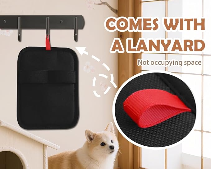 New Upgraded cat Hair Cleaner, Upgraded efficient pet Hair Grooming Gloves, Suitable for Dog and cat Hair Removal Tools on Sofas, Carpets, Clothes, Curtains [Black and red]