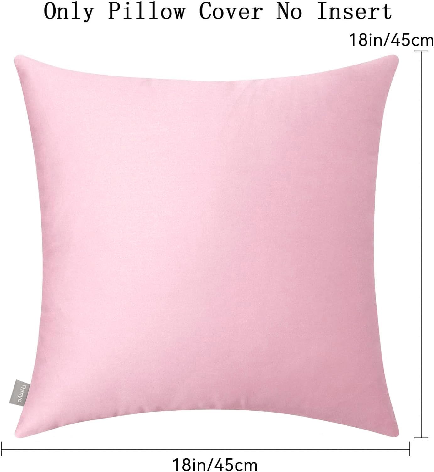 Thmyo 4-Pack 100% Cotton Comfortable Solid Decorative Throw Pillow Case Square Cushion Cover Pillowcases Sublimation Blank DIY Pillow Covers for Sofa(Only Covers, No Pillows)(18x18 inch/45x45cm,Pink)