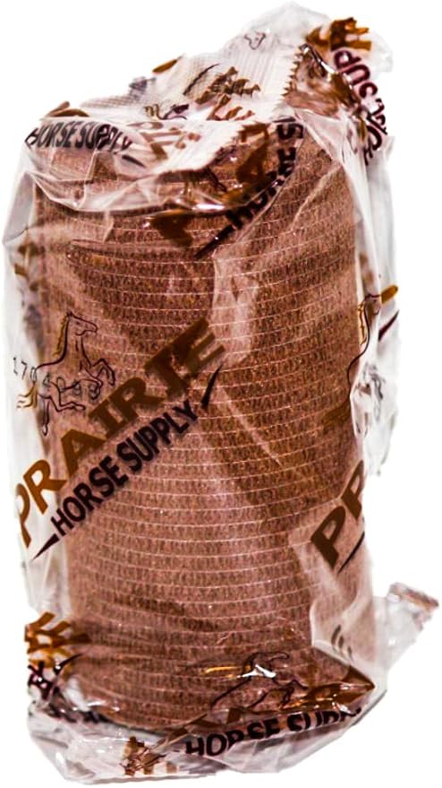 4 Inch Vet Wrap Tape Bulk (Brown) (Pack of 24) Self Adhesive Adherent Adhering Flex Bandage Grip Roll for Dog Cat Pet Horse