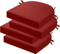 idee-home Outdoor Chair Cushions Set of 4, Thick 19" x 19" x 3" Patio Chair Cushions for Outdoor Furniture Waterproof with Ties, Outdoor Seat Cushion, Chair Pads Dining Chair Spice