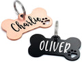 Ultra Joys Dog Tags Personalized for Pets - Hollow Paw Custom Pet ID Tag - Engraved Dog Tag for Small, Large Dogs - Large Bone in Black