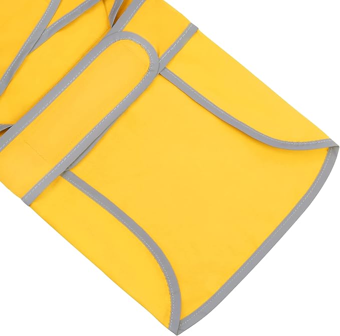 Dog Raincoat for Small Dogs Puppies Waterproof Hooded Rain Jacket with Reflective Strips Leash Hole & Poncho Adjustable Fit (Yellow,S)