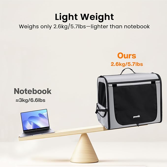 Dog Car Carrier Light Weight, Dog Carrier for Car Easy to Assemble, Dog Car Crate Portable and Breathable, Foldable Pet Carrier for Both Indoor and Outdoor Use, Dog Travel Crate with Curtain Gray