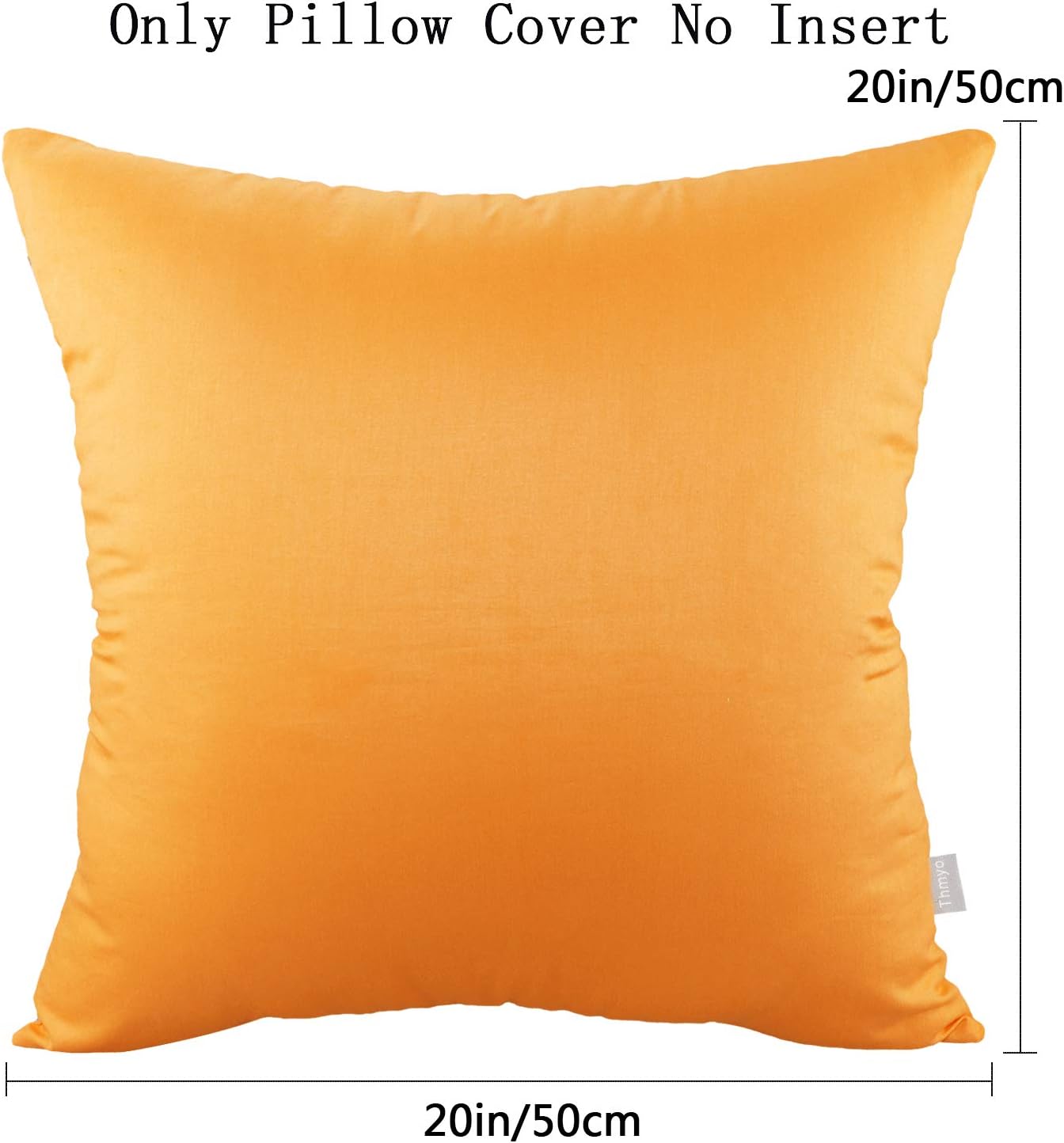 4-Pack 100% Cotton Comfortable Solid Decorative Throw Pillow Case Square Cushion Cover Pillowcase Sublimation Blank Pillow Covers Halloween DIY Throw Pillowcase(20x20 inch/ 50x50cm,Pumpkin Orange)