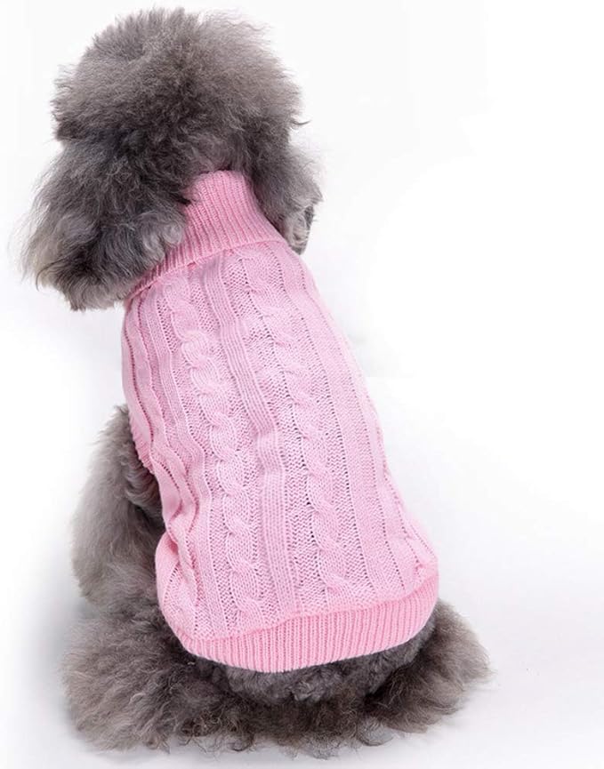 Dog Sweater for Small, Medium, Large Dogs - Warm Winter Classic Turtleneck Pet Clothes Coat for Girls Boys Puppy Cat - Cute Christmas Sweater