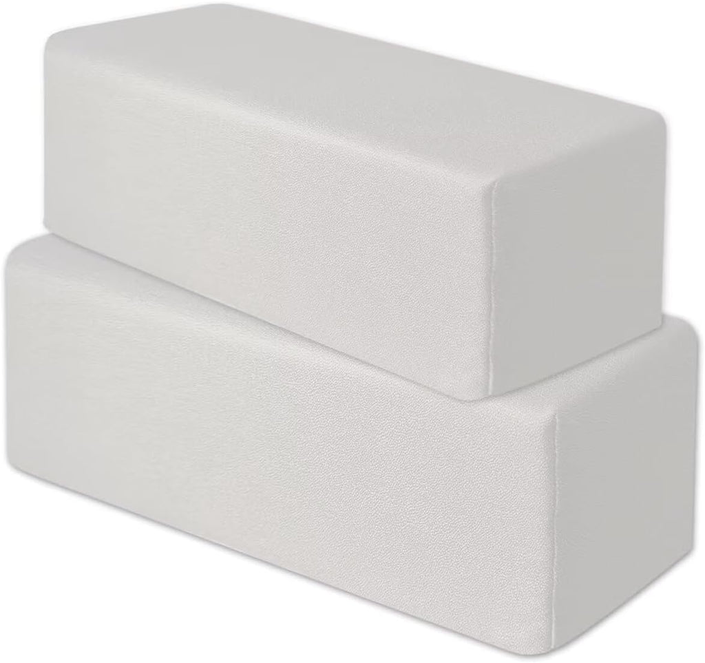 2 Pack Couch Arm Rest Pillow, Leatharie Waterproof Cover, High Density Foam Armrest Cushion, Headboard Cushion Elbow Support for Sofa Bed and Armchair,Light Gray,8x8x20in