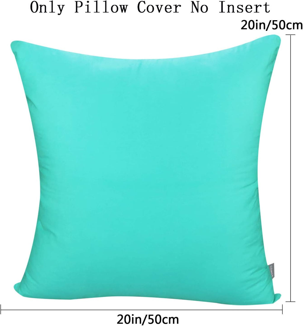 4-Pack 100% Cotton Comfortable Solid Decorative Throw Pillow Case,Thmyo Square Cushion Cover Pillowcase Sublimation Blank Pillow Covers DIY Throw Pillowcase for Sofa Bedroom(20x20 inch/ 50x50cm,Green)