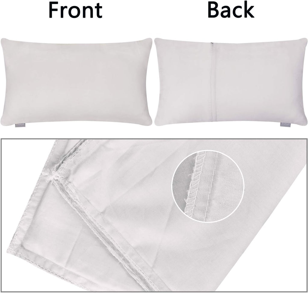 Thmyo 4-Pack 100% Cotton Lumbar Comfortable Solid Decorative Throw Pillow Case Rectangle Cushion Cover Sublimation Blank Pillow Covers DIY Throw Pillowcase(12x20inch/30x50cm,Light Silver Grey)