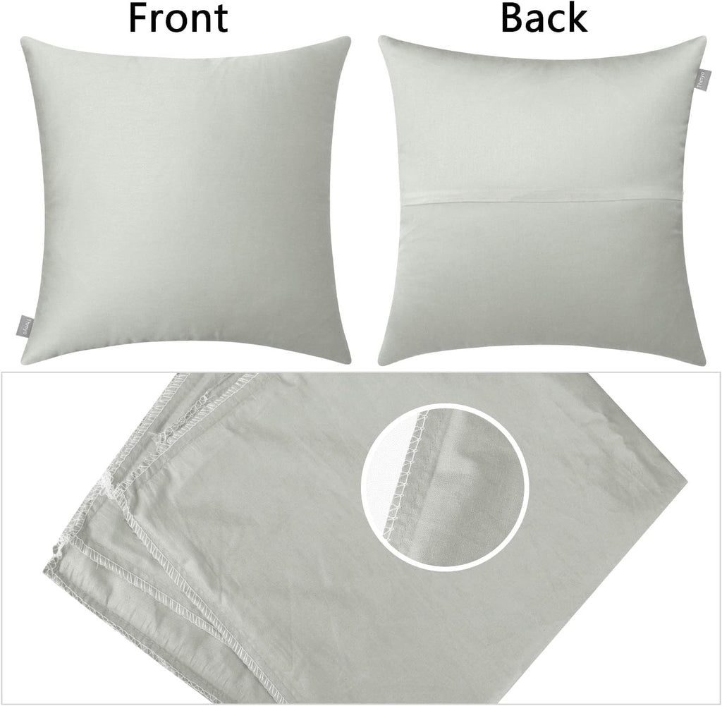 4-Pack 100% Cotton Comfortable Solid Decorative Throw Pillow Case,Thmyo Square Cushion Cover Pillowcase Sublimation Blank Pillow Covers DIY Throw Pillowcase for Sofa Bedroom(16x16 inch/ 40x40cm,Grey)