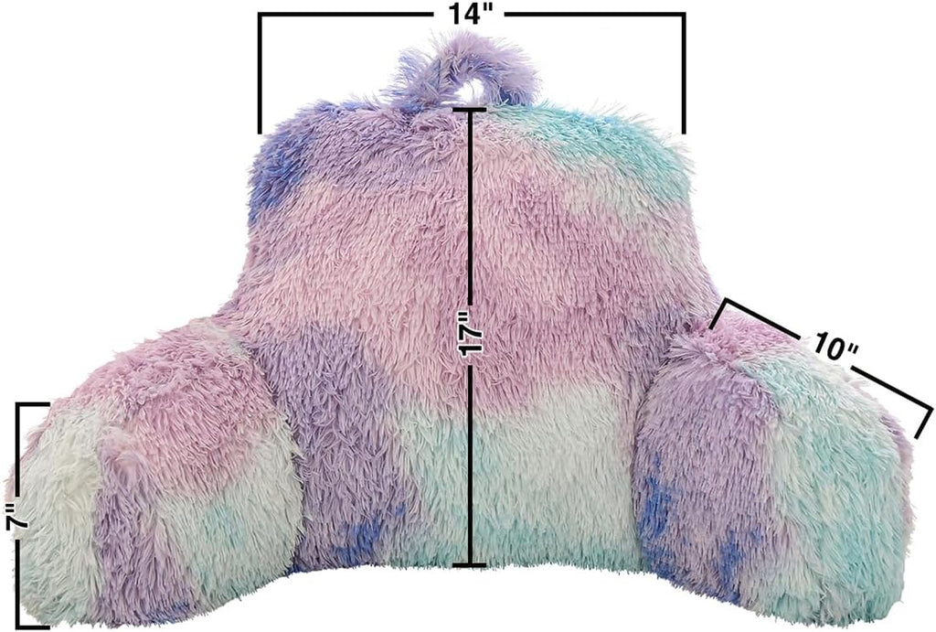 Holawakaka Reading Pillow for Sitting up in Bed Sofa Kids Teens, Backrest Pillow with Arms for Boys Girls Women Petites Pregnancy, Back Support Cushion for Couch Floor Nursery Playroom (Multi-Color)