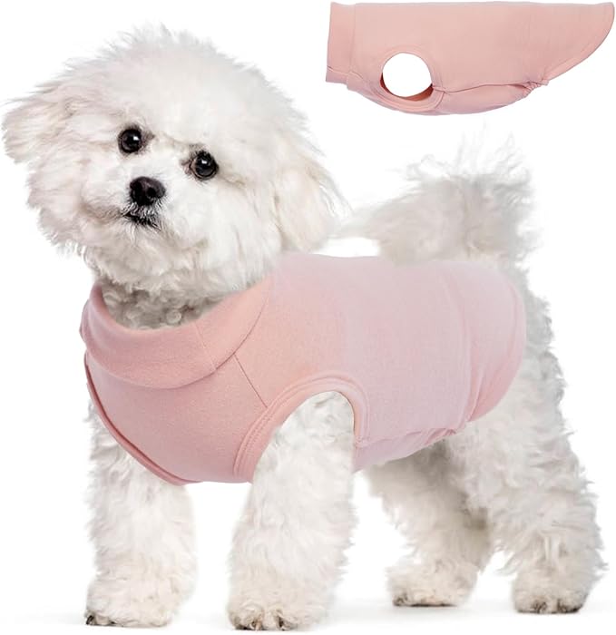 Dog Fleece Vest - Pink, S - Warm and Stretchable Sweatshirt | Sleeveless Lightweight Sweater, Pullover Design for Small Dogs, Chihuahua Clothes, Papillon, Pomeranian
