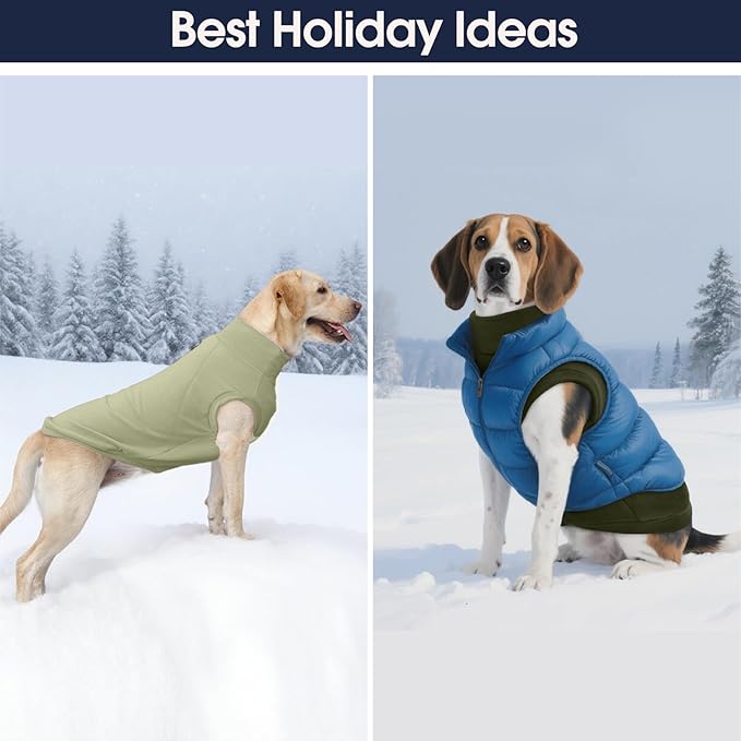 IECOii 2 Pack Fleece Dog Sweater - Warm & Soft, Stretchy Dogs Fleece Sweaters for Small Breeds Boy Girl, Thermal Coat for Fall & Winter Indoor Outdoor(Size M,Dark Purple & Light Purple)