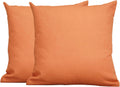 Haven & Glow Decorative Throw Pillow Cover – Square Cushion Case with Zipper | Modern Sofa, Couch & Bed Accent Pillow Covers for Living Room, Bedroom & Home Decor | 18 x 18 Inch – Soft Orange – 2 Pc