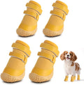 Dog Shoes for Small Dogs, Breathable Dog Boots Paw Protector for Hot Pavement Winter Snow, Dog Booties with Rugged Anti-Slip Sole for Hardwood Floors Outdoor Walking Yellow Size 2
