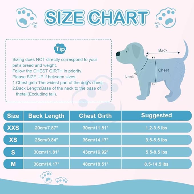 Dog Sweater Glow in The Dark Girl Pink Small Fleece Clothes Winter Soft Thickening Warm Puppy for Dogs Boy Teacup Yorkie Chihuahua (XXS,Grey)