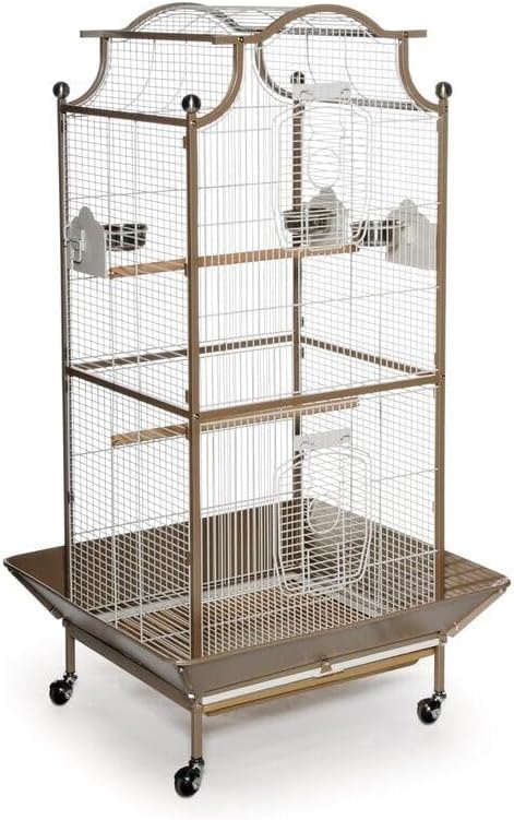 Retro Renaissance Iron Select Bird Cage with Elegant Design, Durable Construction, Easy-Clean Tray Coco
