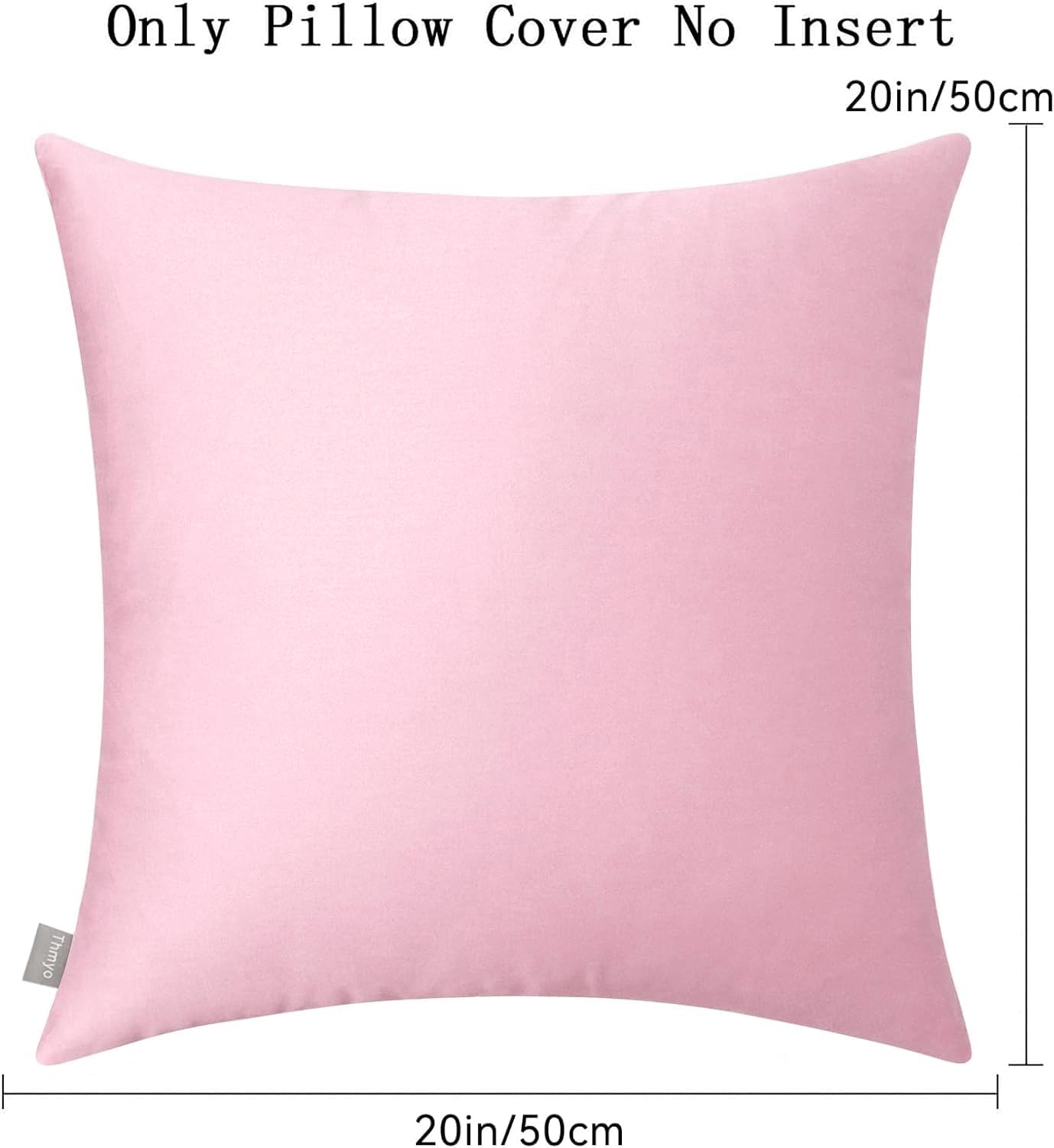 Thmyo 4-Pack 100% Cotton Comfortable Solid Decorative Throw Pillow Case Square Cushion Cover Pillowcases Sublimation Blank DIY Pillow Covers for Sofa(Only Covers, No Pillows)(20x20inch/50x50cm,Pink)