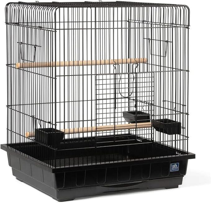 Artisanal Artistry Bird Cage with Handcrafted Design, Intricate Details, Spacious Interior for a Stylish and Comfortable Home Black/Large