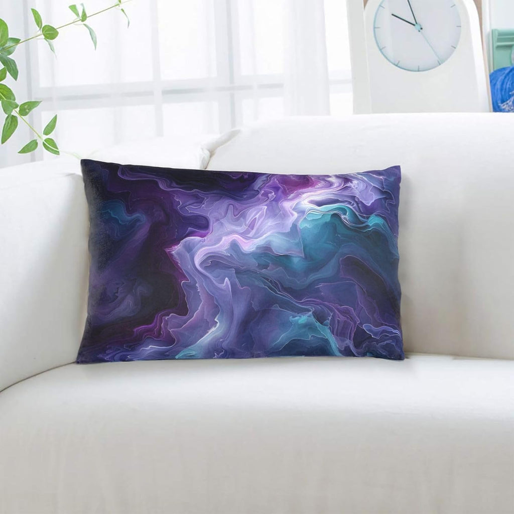 Purple Teal Turquoise Galaxy Nebulous 20x12 inches Throw Pillow Covers Cozy Square Pillowcases Home Decor for Bed Couch Sofa Office Living Room Cushion Covers