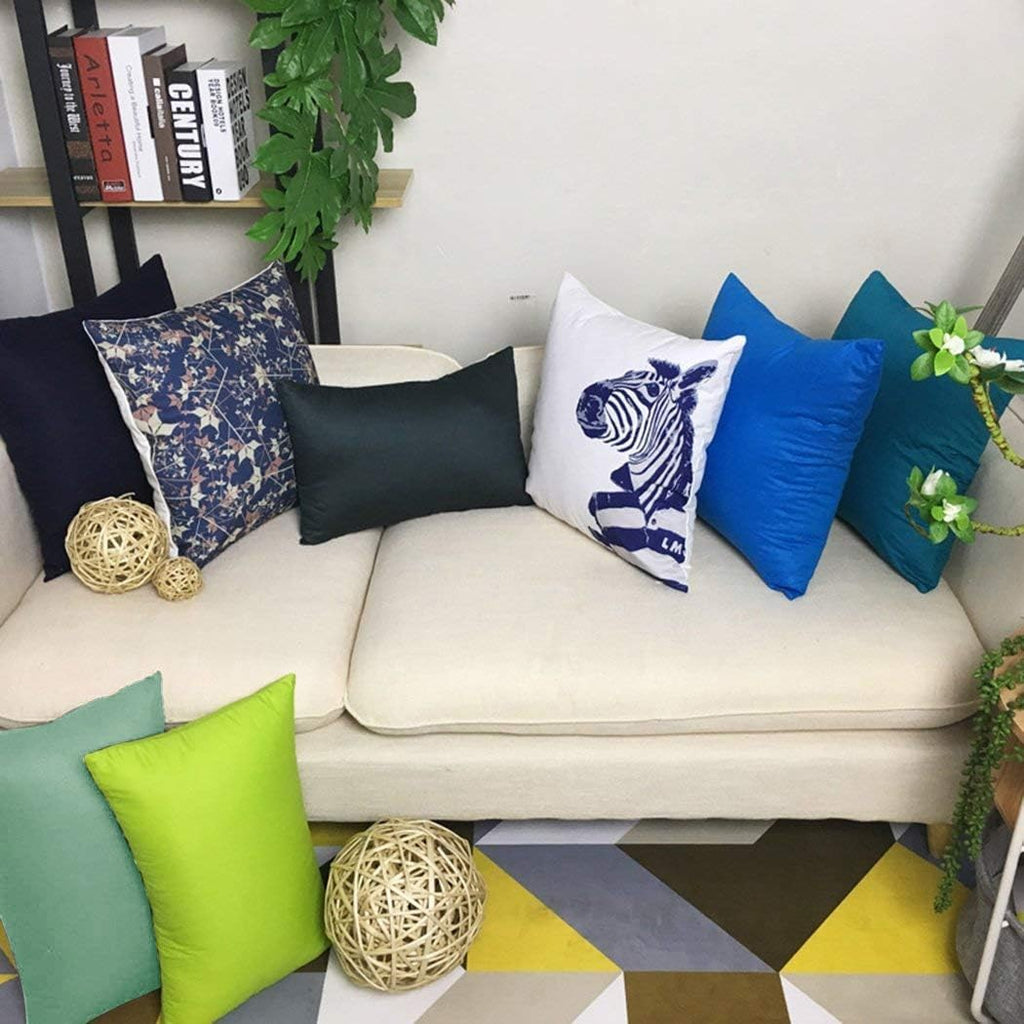 Thmyo 4-Pack 100% Cotton Lumbar Comfortable Solid Decorative Throw Pillow Case, Rectangle Cushion Cover Pillowcase Sublimation Blank Pillow Covers DIY Throw Pillowcase(12x20inch/30x50cm, Mist Green)