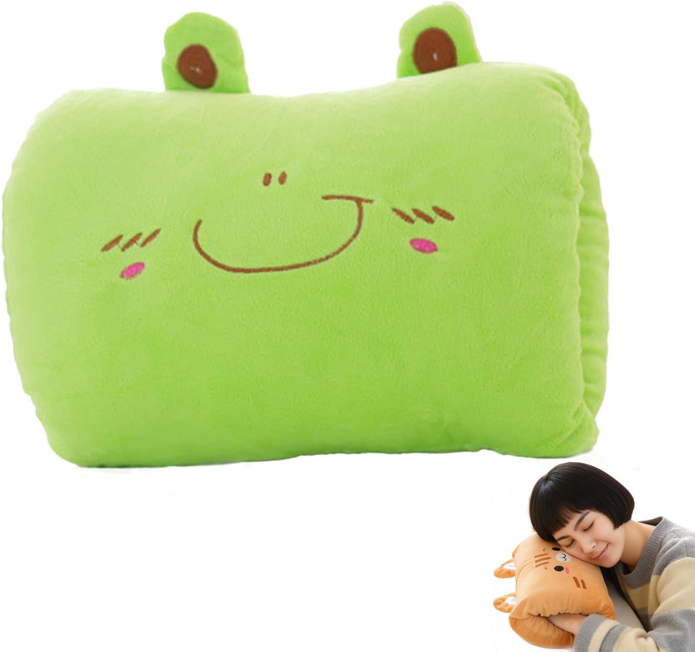 Kids Cartoon Hand Warmer Pillow, Plush Animal Doll with Arm Warmers for Children, Soft Hugging Cushion for Nap and Winter Days, Cozy Throw Pillow