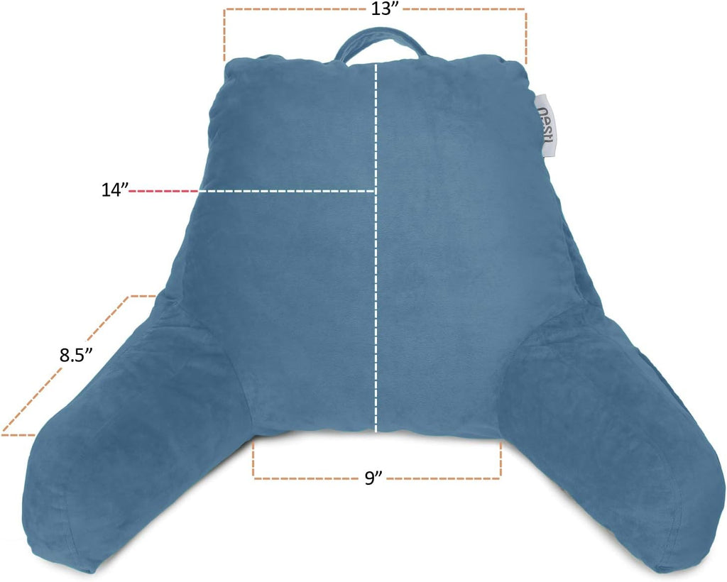 Nestl Reading Pillow for Kids & Teens with Shredded Memory Foam, Backrest Pillows for Reading, Watching, and Gaming, Use on the Couch, Bed, or Floor, Adjustable Support with Washable Cover Blue Heaven