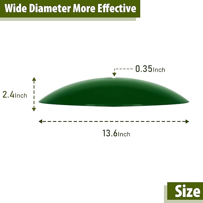 13" Bird Feeder Rain Cover,Bird Feeder Dome,Hummingbird Feeder Squirrel Guard, Proof Bird Feeders Baffle, (Green), 1 Pack
