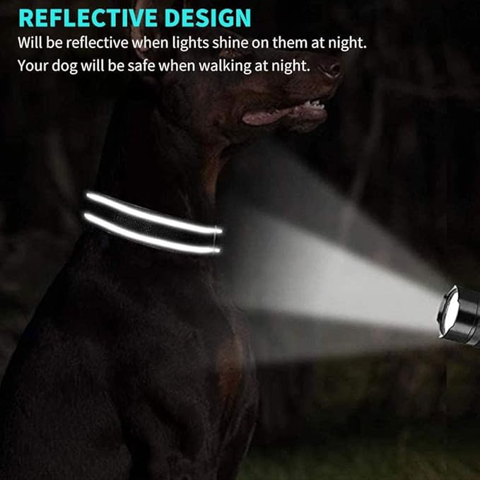 Custom Reflective Dog Collars with Embroidered Name and Phone Number, Soft Neoprene Padded Breathable Nylon Personalized Pet Collar Adjustable for Large Medium Small Dogs