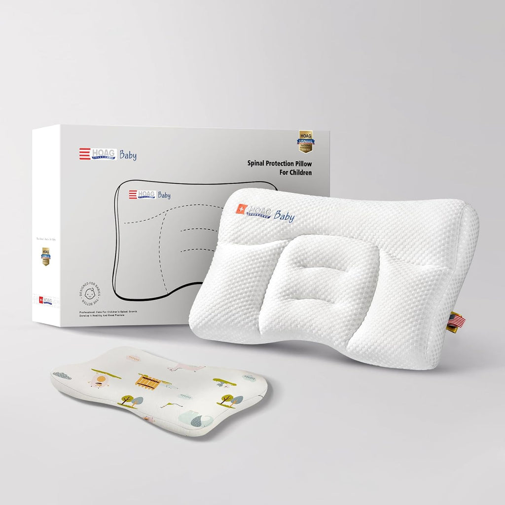 Toddler Pillow with Pillowcase, Breathable & Cozy Machine Washable Kids Pillow with Pillowcase, 21.6x13.8 Ergonomic Children Pillow for Boys and Girls Aged 3-8 (Farm, Height 2)