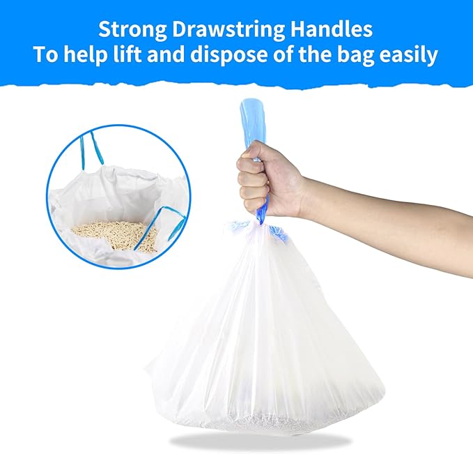 120 Count Extra Large Cat Litter Box Liners, Cat Litter Waste Receptacles Bags for Cleanpethome Self Cleaning Litter Box