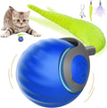 Interactive Cat Toys for Indoor Cats, Automatic Speedy Moving Cat Toy Turbo Ball with Tail 3.0 for Bored Indoor Adult Cats, Rechargeable Chase Motion Activated Kitten Toys - Blue