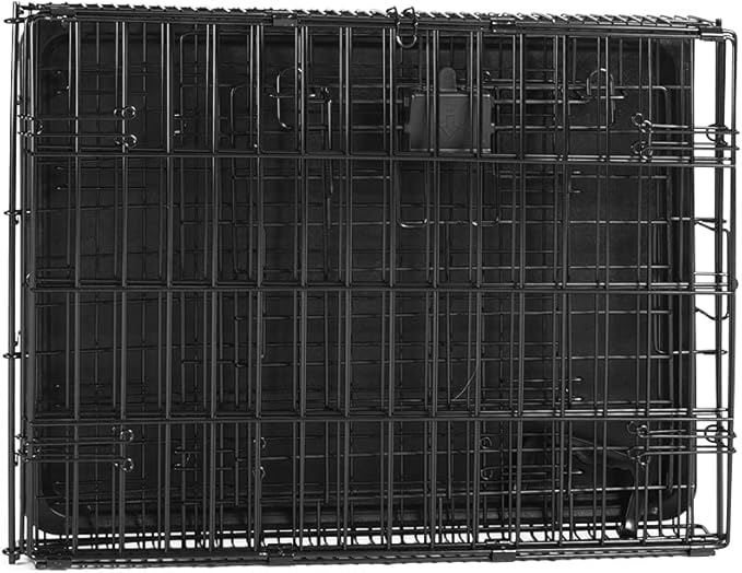 Amazon Basics Durable, Foldable Metal Wire Small Dog Crate with Tray, Single Door, 24 x 18 x 20 in, Black